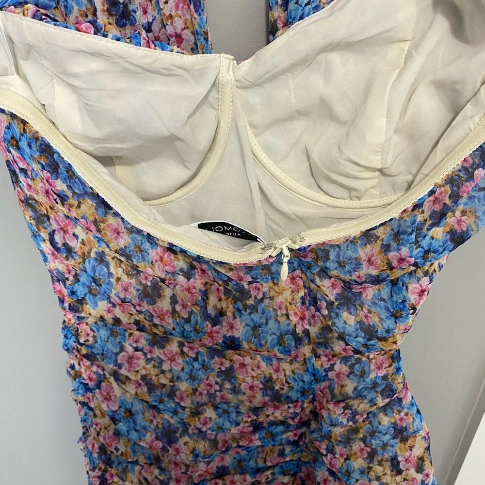 Hello Molly Blue Floral Asymmetrical Dress - Picture 5 of 6